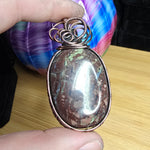 Hampton Butte Petrified Wood with Agate in Copper Pendant