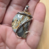 Oregon Widowmaker Plume Jasper Agate Pendant Sterling Silver