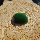 Bright Green Rounded Rectangle Nephrite Jade Cabochon 20x16mm AAA - Imperfect