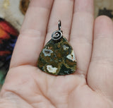 Rainforest Jasper Baby Thundereggs Pendant in Sterling Silver