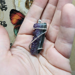 Purple Amethyst Druzy Crystal Strip Pendant in Sterling Silver